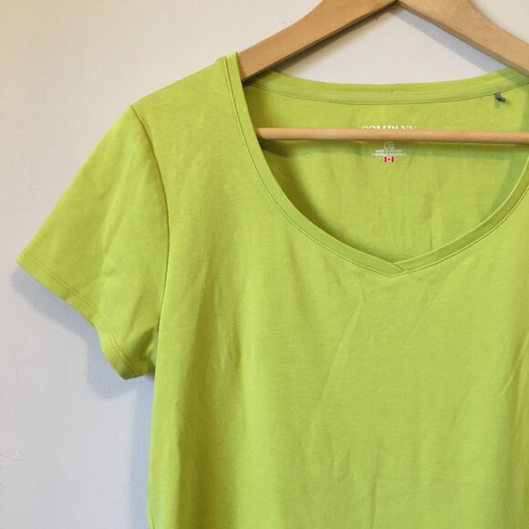 Made in Canada Ellen Tracy Pima Cotton Lush Lime Tee - Picture 3 of 13
